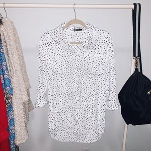 Nasty Gal Polka Dot Oversized Button-Up Shirt